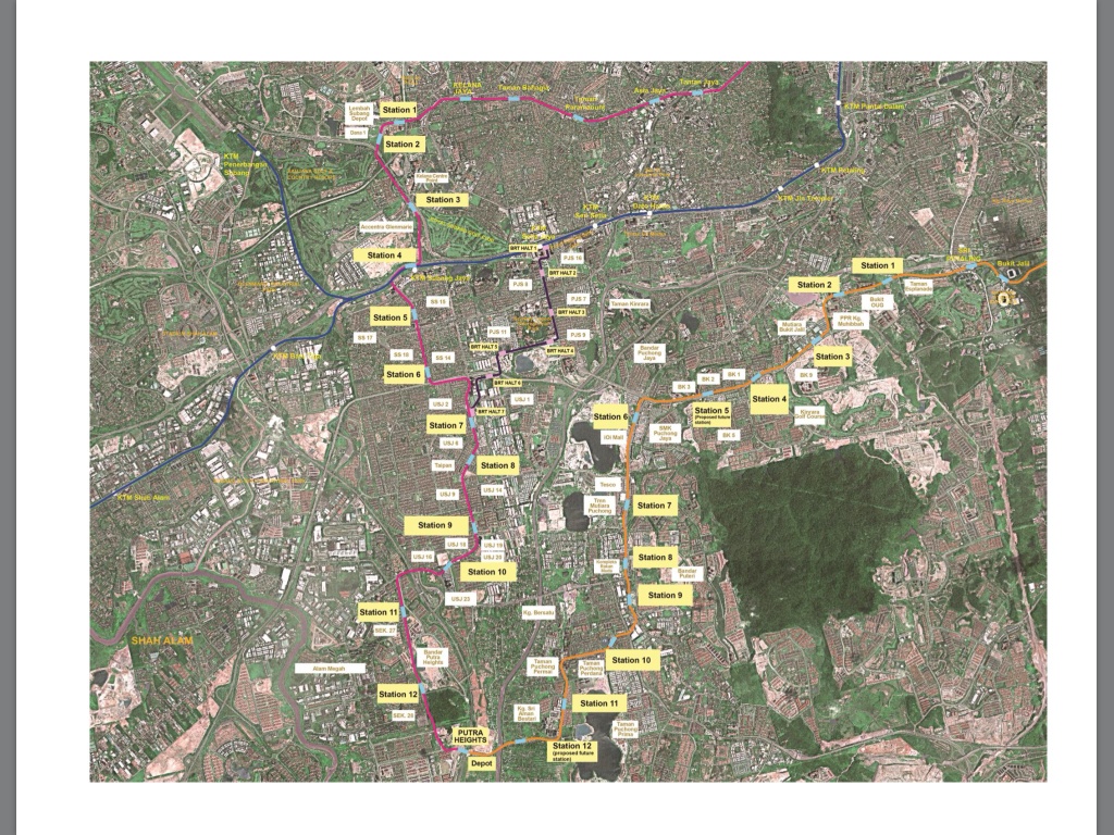 LRT Line Extension Alignment Map