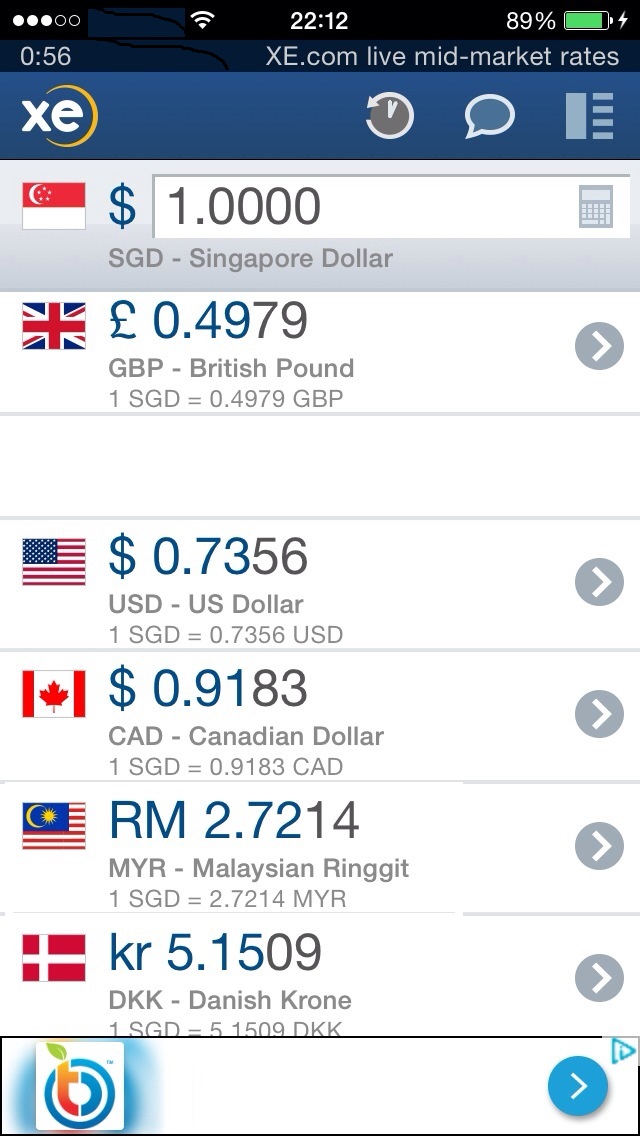 Singapore dollar to myr