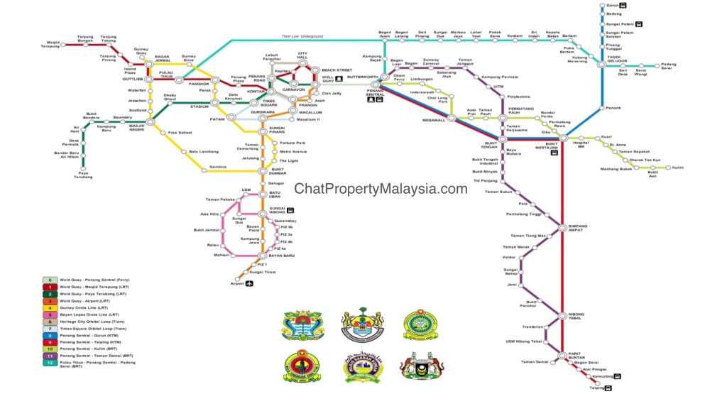 Penang LRT map route masterplan